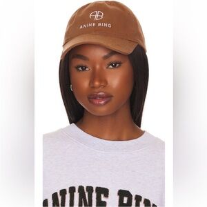 Anine Bing Jeremy baseball cap hat dark camel Revolve